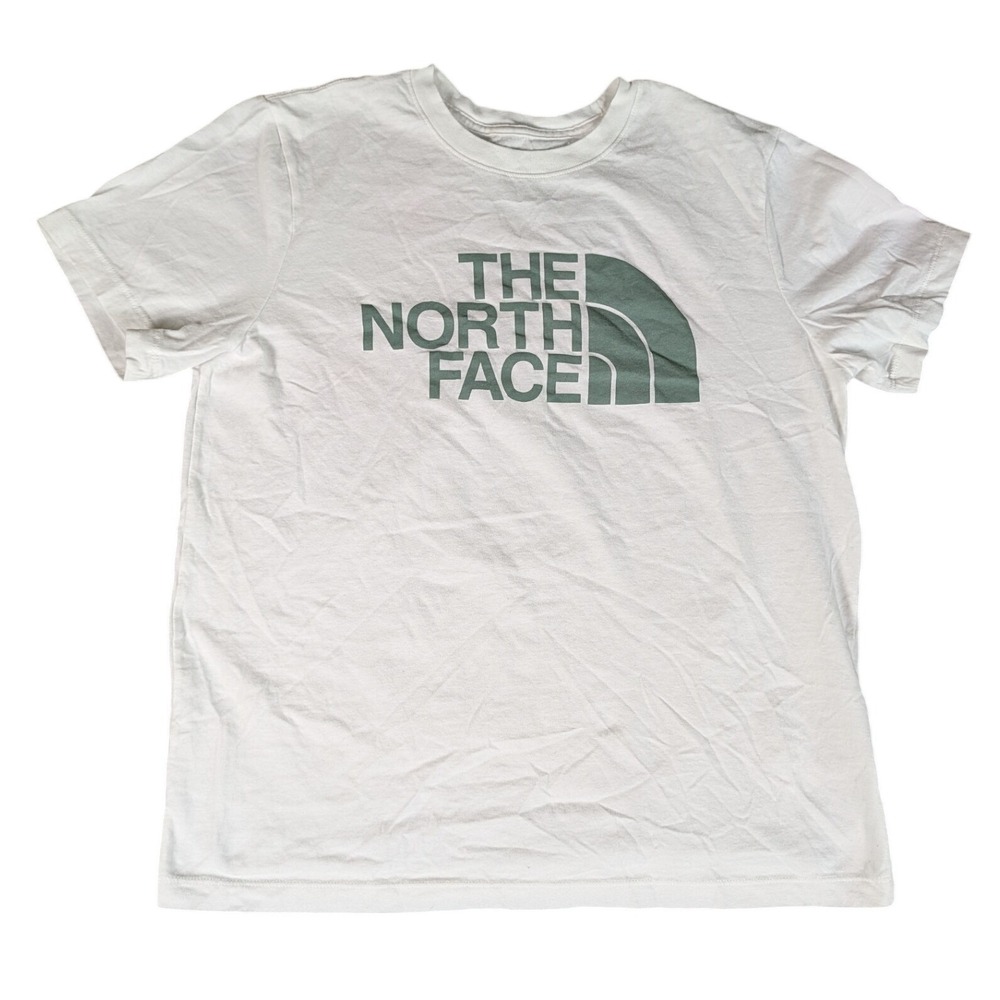 The North Face Womens Short Sleeve Graphic Logo T-Shirt White Green 6975